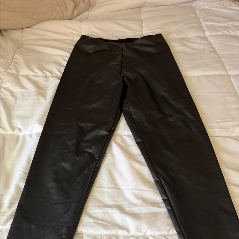 Black Faux Leather Leggings